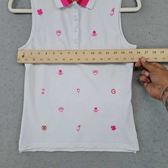 G/FORE White Tank Top with Pink Accents - Picture 5 of 8